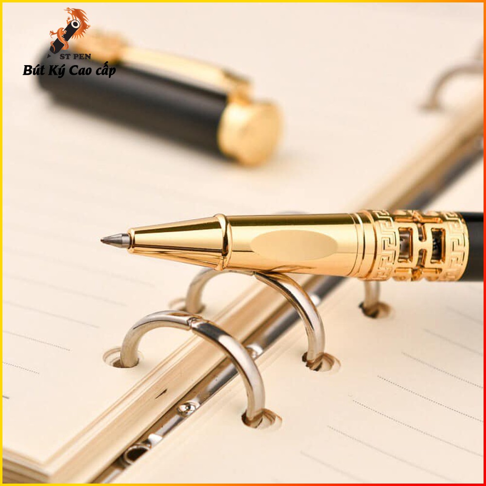 Bút ký kim loại khảm rồng ST02❤️ngòi 0,5mm,khắc tên in logo theo yêu cầu❤️tặng kèm 01 ngòi bút- ST PEN