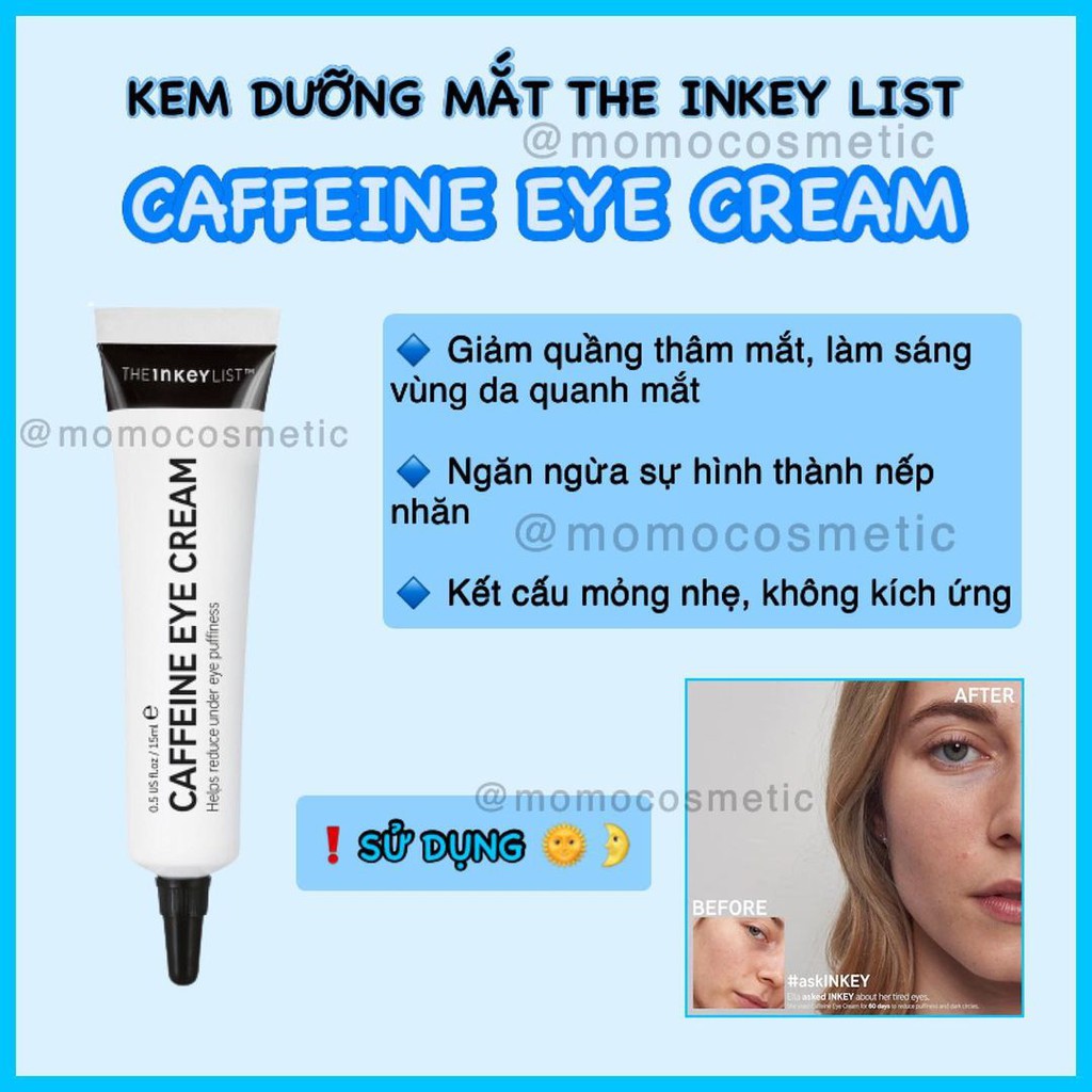 [Mã SKAMLTSM9 giảm 10% đơn 99K] [BILL SEPHORA] Kem dưỡng mắt The Inkey List 15ml