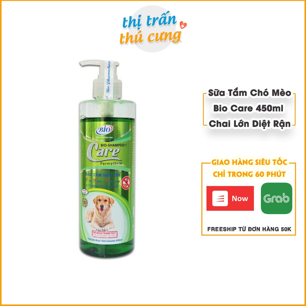Sữa Tắm Bio Care Diệt Ve Rận, Bọ Chét, Khử Mùi Chó Mèo 450ml