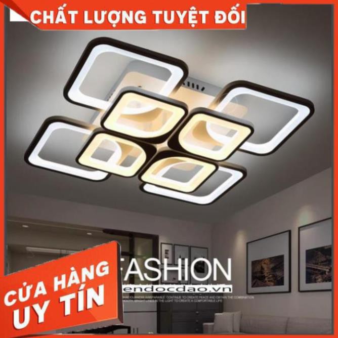 [Giá Rẻ - Uy Tín]  Đèn trần trang trí phòng khách LED 8 cánh vuông 3 chế độ màu có điều khiển lighthouse
