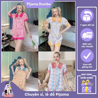 Bộ đùi cổ lá nhọn bèo, bộ Pijama mặc nhà họa tiết cao cấp nhiều màu