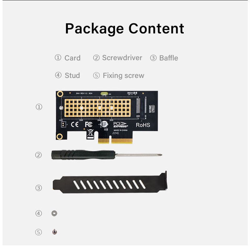 Thẻ Chuyển Đổi M.2 NVME SSD Sang PCIe 4.0 64Gbps SSD PCIe4.0 X4 Cho Máy Tính Bàn PCI-E GEN4