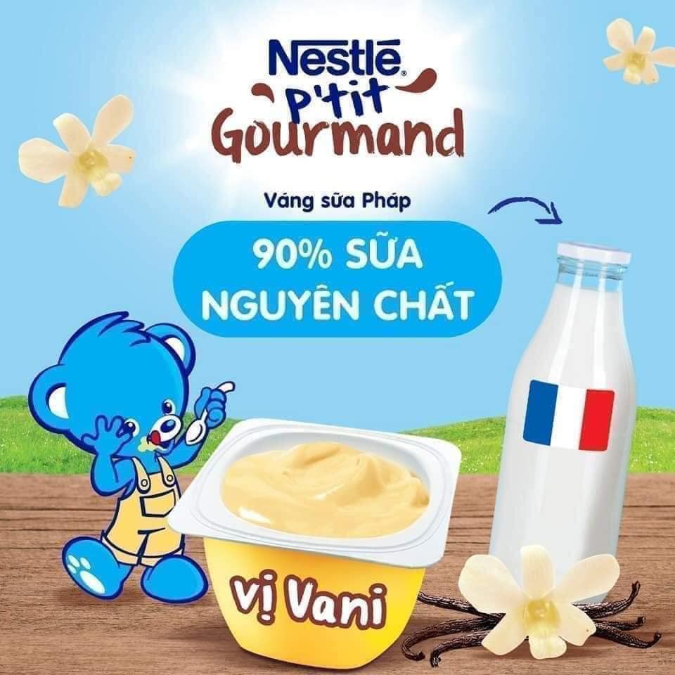 Váng Sữa Nguội Cho Bé Nestle Gourmand Vỉ 6 Hộp 60 Gr Vị Vani Thơm Ngon Nhiều Dinh Dưỡng Canxi Giúp Tăng Cân Cao Lớn