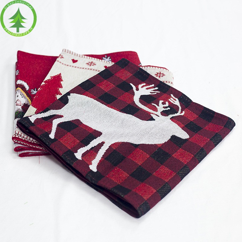 Khăn trải bàn cotton thêu hoạ tiết Giáng Sinh kích thước 35x180cm phong cách Châu Âu | BigBuy360 - bigbuy360.vn