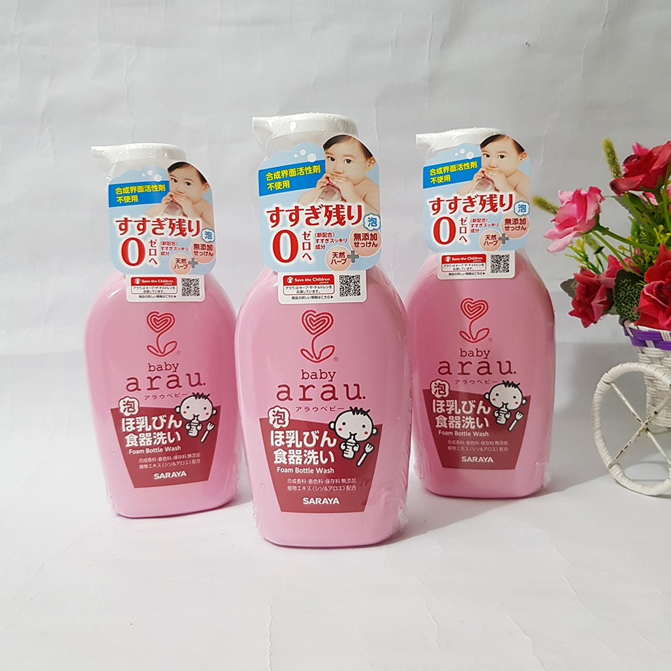 Nước Rửa Bình Sữa Arau Baby Nhật Dạng Túi 450ml/Chai 500ml (Made In Japan)