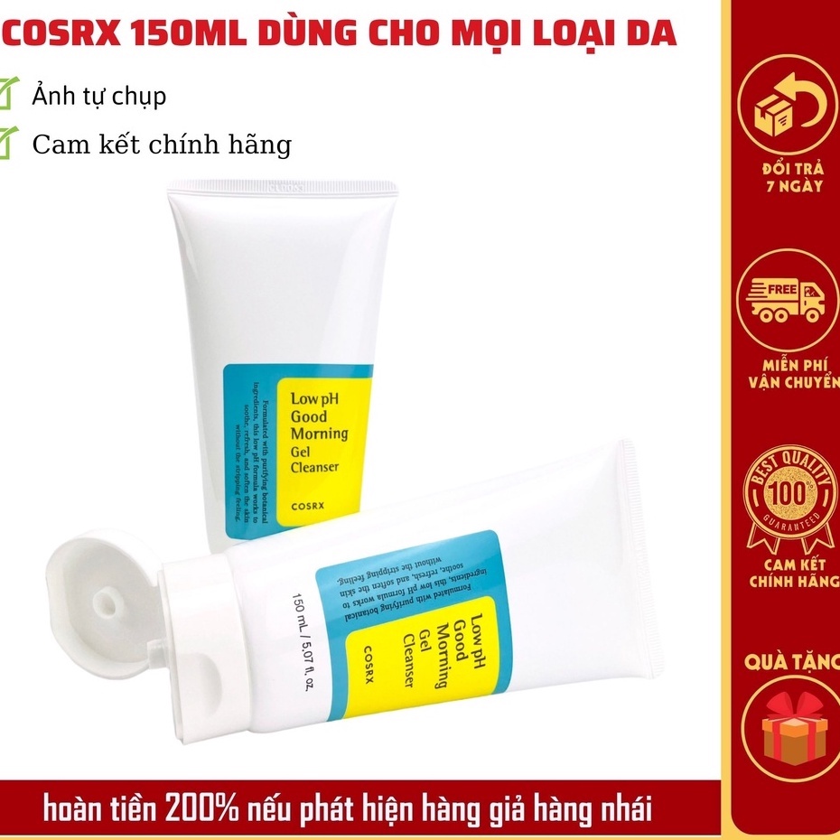 Sữa Rửa Mặt Cosrx Low PH Good Morning Gel Cleanser Dạng Gel Chiết Từ Dầu Cây Trà