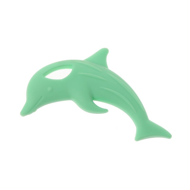 Núm Vú Giả Ngậm Mọc Răng Hình Cá Heo Hoạt Hình Bằng Silicon Không BPA Cho Bé