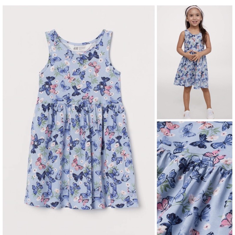 Váy ba lỗ cho bé lớn xanh đậm  rất xinh hoạ tiết đáng yêu  săn sale Uk sz 1.5-2y, 8-10y