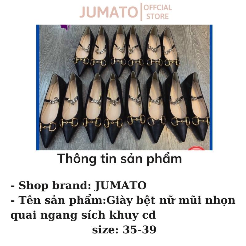 Giày bệt nữ mũi nhọn quai ngang sích khuy cd JUMATO 110523356939