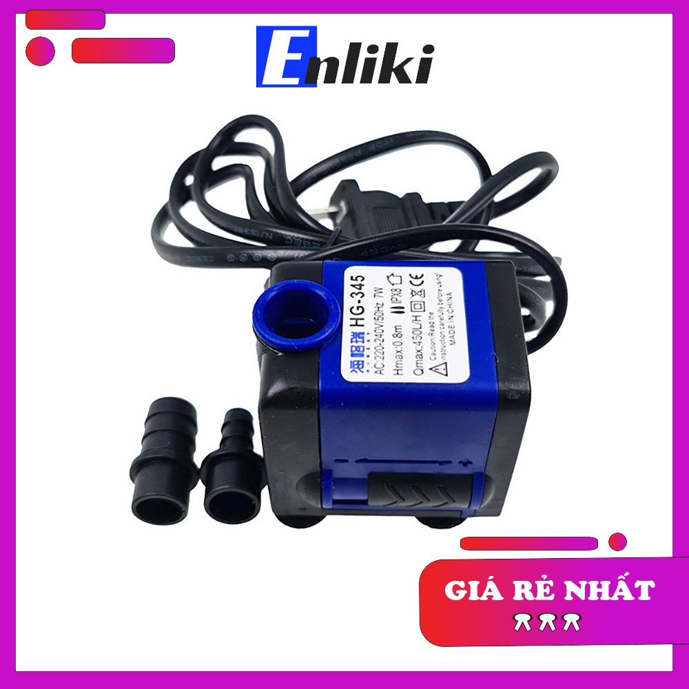 Bơm Chìm Bơm Tiểu Cảnh, Bể Cá, Điều Hòa Nước Mini 220V 7W 450L/h HG-345