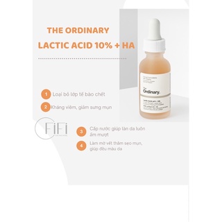 Tẩy tế bào chết hoá học the ordinary lactic acid 10% + ha 2%