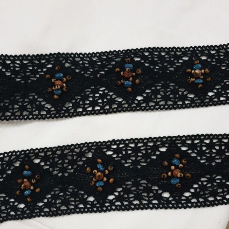 Ren cotton đính hạt gỗ