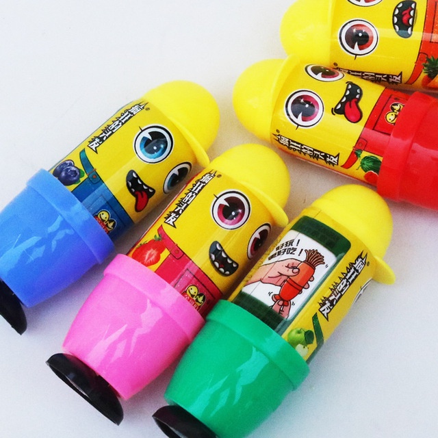 Kẹo son đùn minion trái cây tóc ma thuật chú hề loại to kẹo vui nhộn