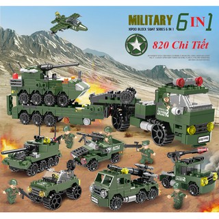 [820 CHI TIẾT-HÀNG CHUẨN] BỘ ĐỒ CHƠI XẾP HÌNH XE TĂNG Chiến đấu, XE BỌC THÉP, XE PHÁO, XE Tăng Quân Quân Đội