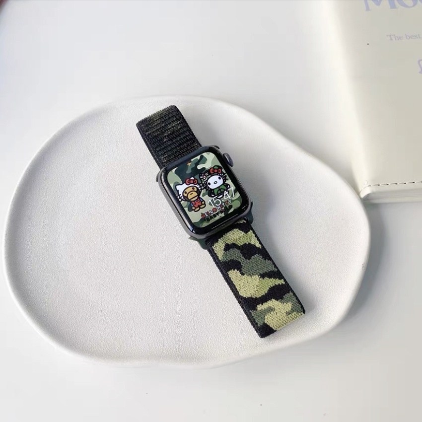Dây Đeo Nylon Co Giãn 2022 Cho Đồng Hồ Thông Minh Apple Watch 44mm 40mm 45mm 41mm 42mm 38mm 45 mm iWatch Series 3 5 SE 6 7
