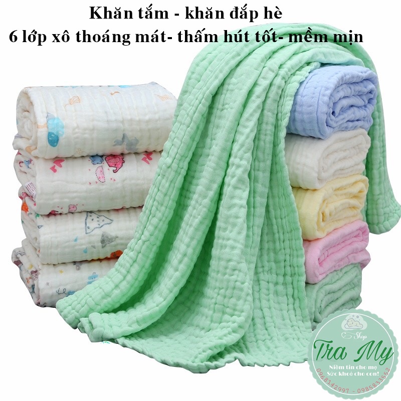 Khăn Tắm, Khăn Xô Tắm 6 Lớp, Mềm Thoáng Khí Hàng Loại 1 KT:105 x105 DD103