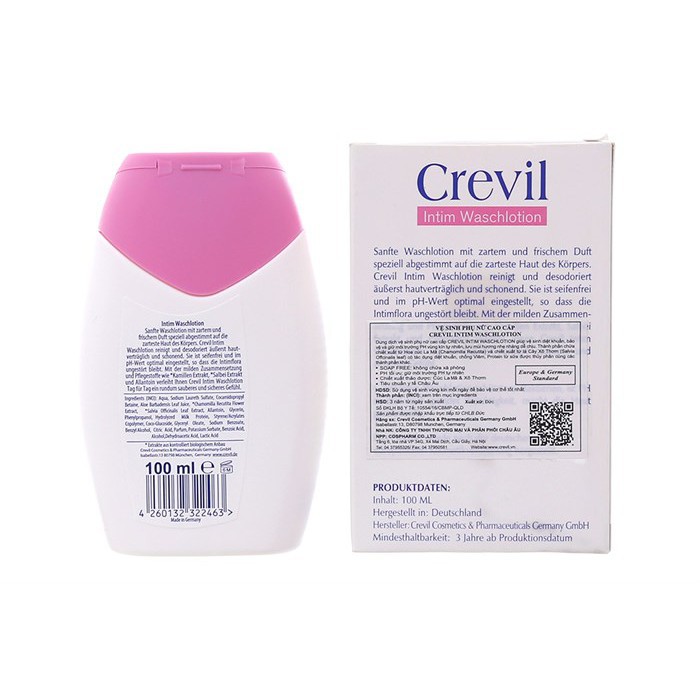 [GIÁ GỐC] Crevil Intim Waschlotion dung dịch vệ sinh phụ nữ chai 100ml