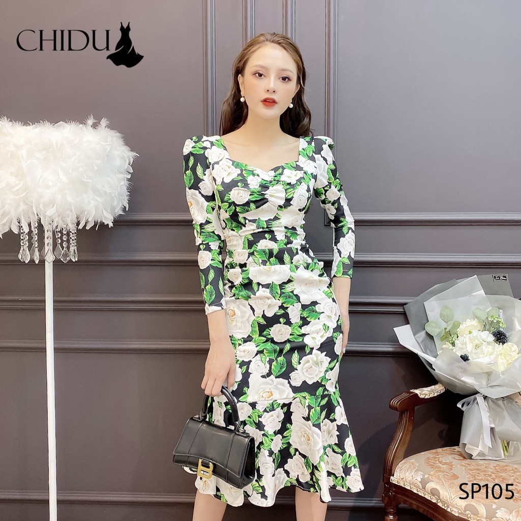 Váy body LALIA DRESS cao cấp , đầm dự tiệc họa tiết hoa trang trọng- SP105