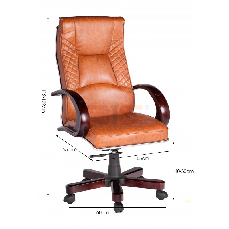 Ghế Giám đốc mâm 2 cần bọc da PU IBIE ID010 chân tay gỗ