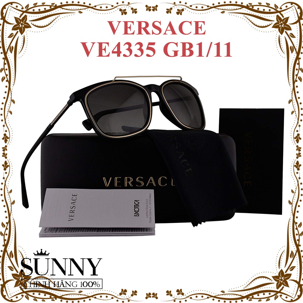 Kính mát chính hãng nam nữ Versace VE4335 GB1/11 màu sắc thời trang, thiết kế dễ đeo bảo vệ mắt
