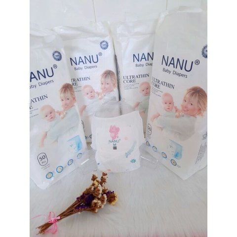 Combo 2 bịch bỉm quần, dán Nanu cao cấp hàng nhập khẩu chính ngạch S100/M100/L100/XL100/XXL100/XXXL100