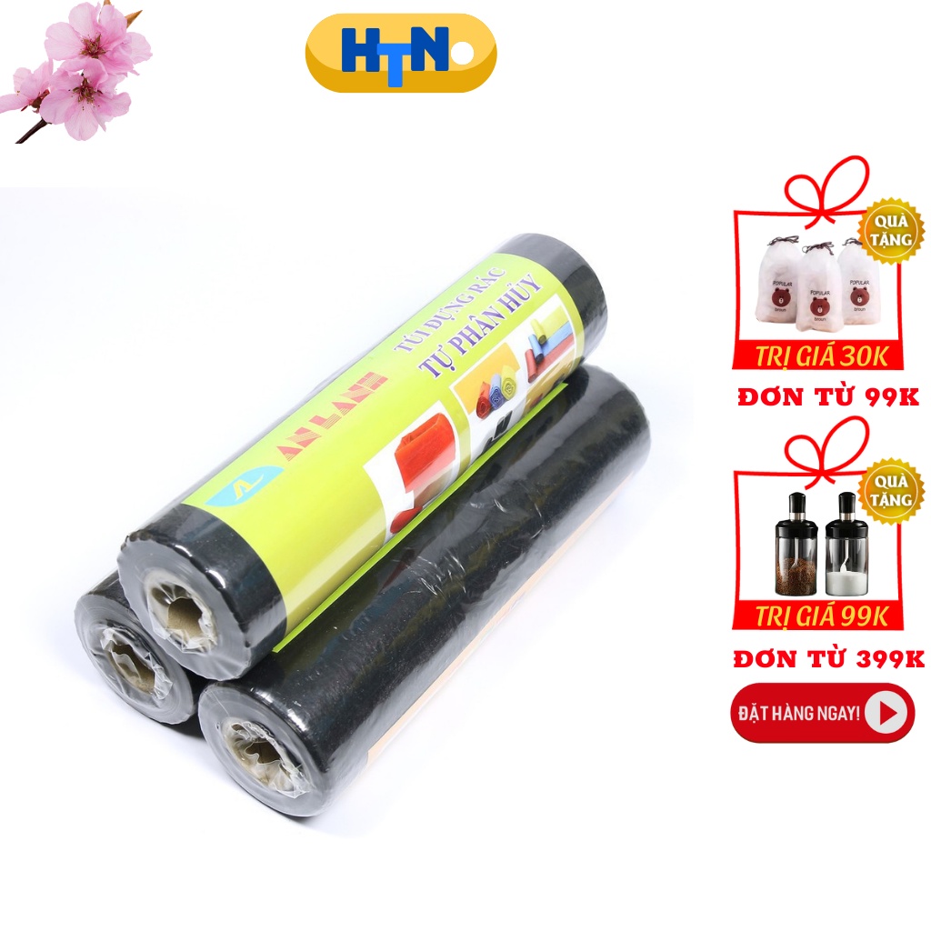 Túi đựng rác tự phân hủy sinh học gia đình,công nghiệp,cuộn 50 túi tiện dụng