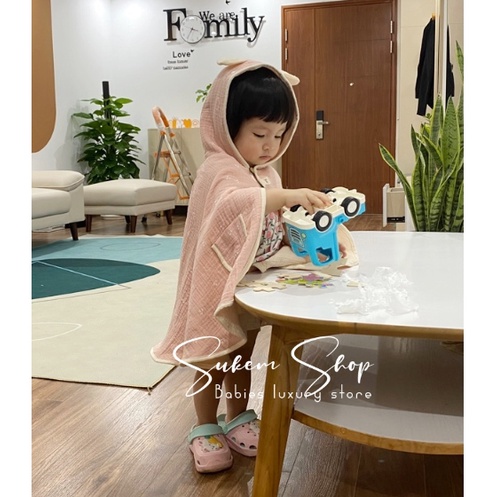 Áo Choàng Chống Nắng BéBé Kèm Tấm Chắn Phòng Dịch Cho Bé