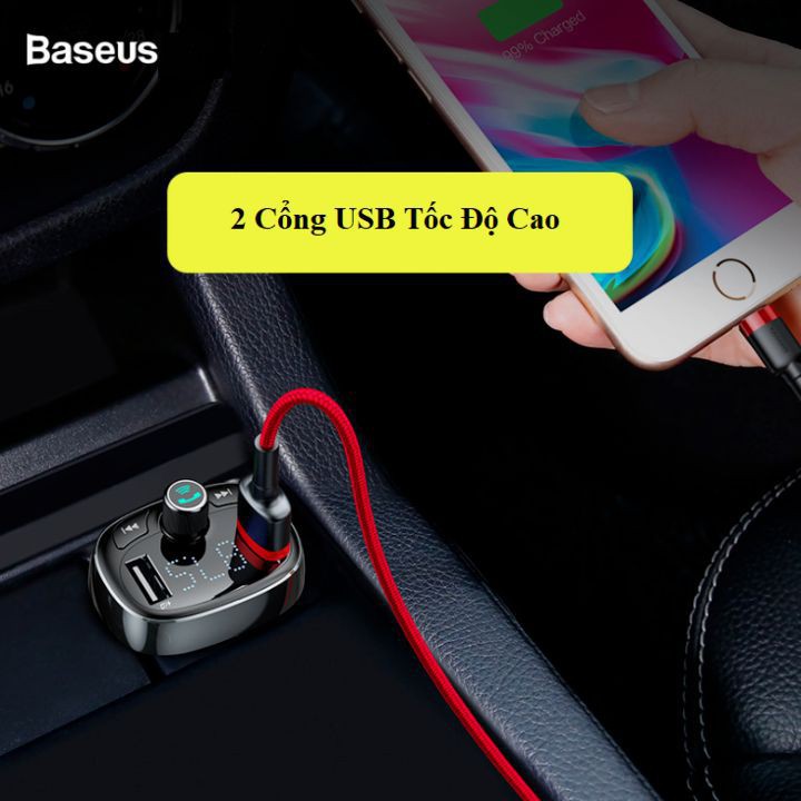 Tẩu nghe nhạc trên ô tô, xe hơi cao cấp thương hiệu Baseus - Mã: CCALL-RH01 - Hàng Nhập Khẩu Chính Hãng