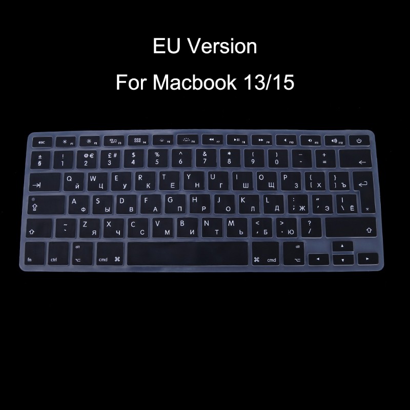 EU Version Russian Keyboard Silicone Skin Cover For Apple Macbook Air Pro 13 15