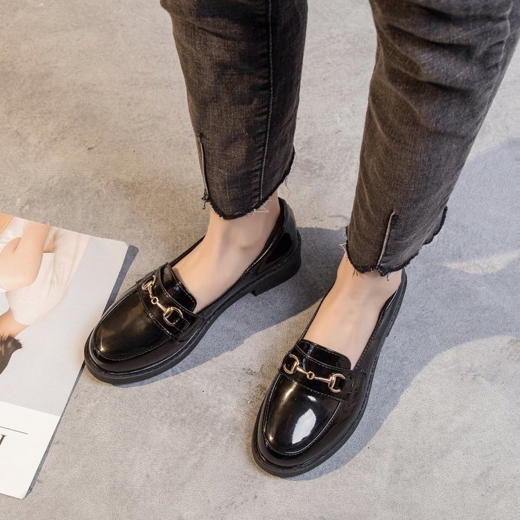 Giày lười IELGY da bóng phong cách Hàn Quốc trẻ trung thời trang dành cho nữ