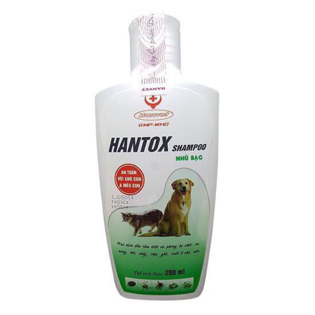 Sữa tắm trị ve rận bọ chét Hantox xanh An toàn với chó con và mèo con