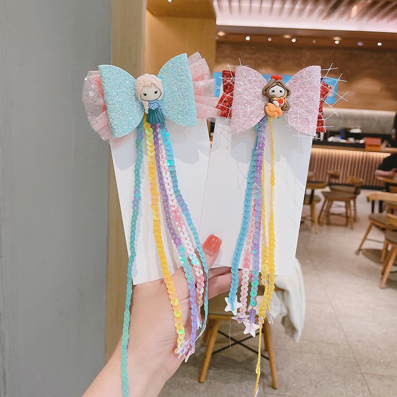 Kẹp tóc hình nơ đính kim sa lấp lánh dễ thương cho bé gái