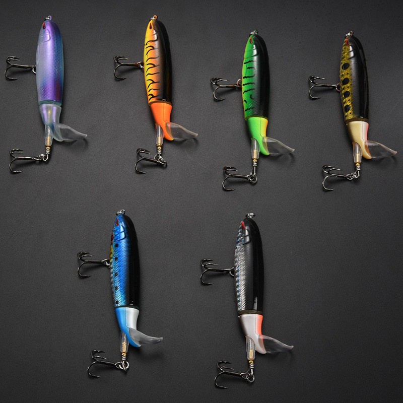 Floating Popper Lure Artificial Hard Bait Wobbler Tail Fishing Tackle