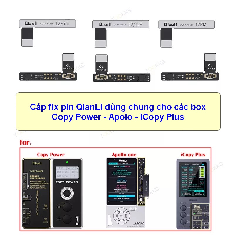 Cáp fix Pin QianLi 11Pro/11 Pro Max