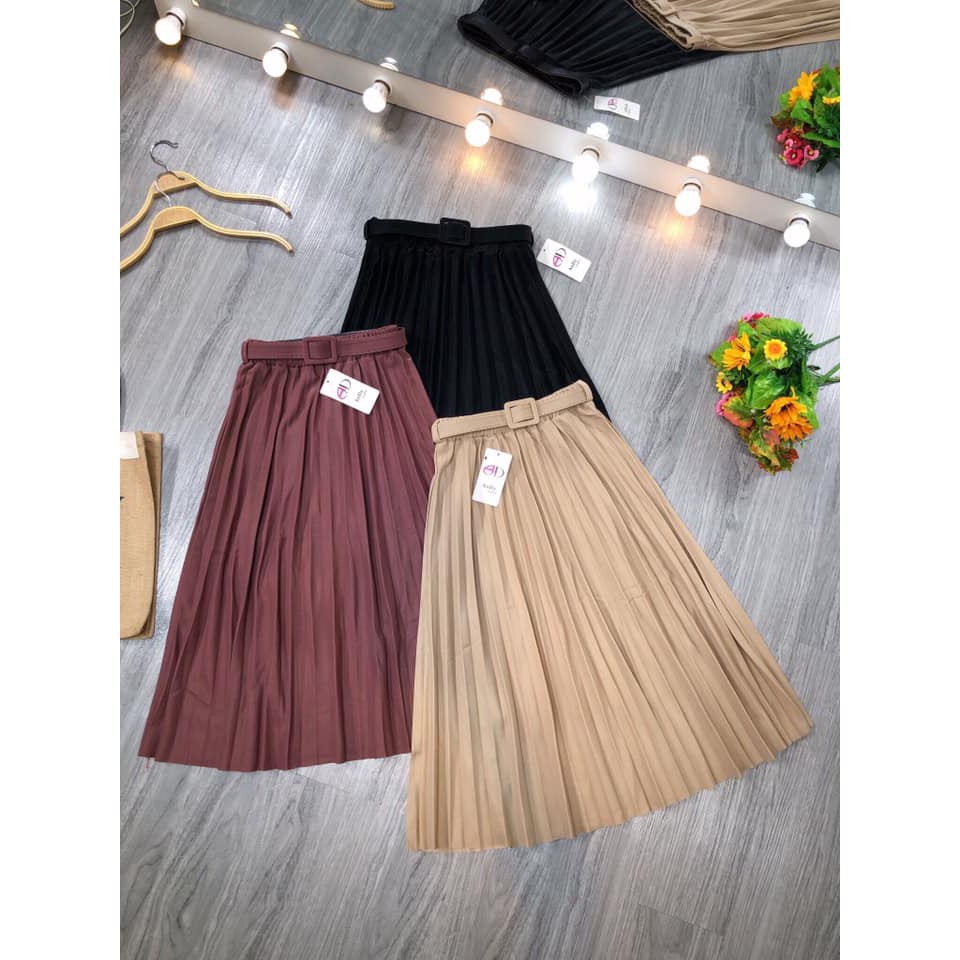 Chân váy xếp li dài 1911 ánh nhũ kèm đai (ảnh thật,video) | BigBuy360 - bigbuy360.vn