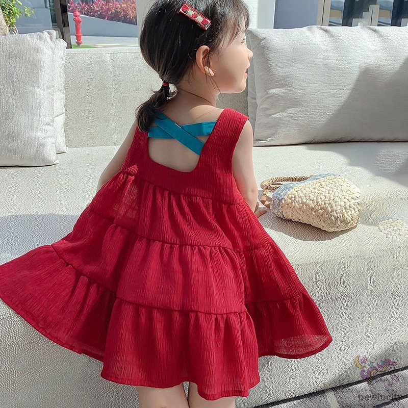 Đầm Sát Nách Thời Trang Hàn Quốc Đáng Yêu Cho Bé Gái