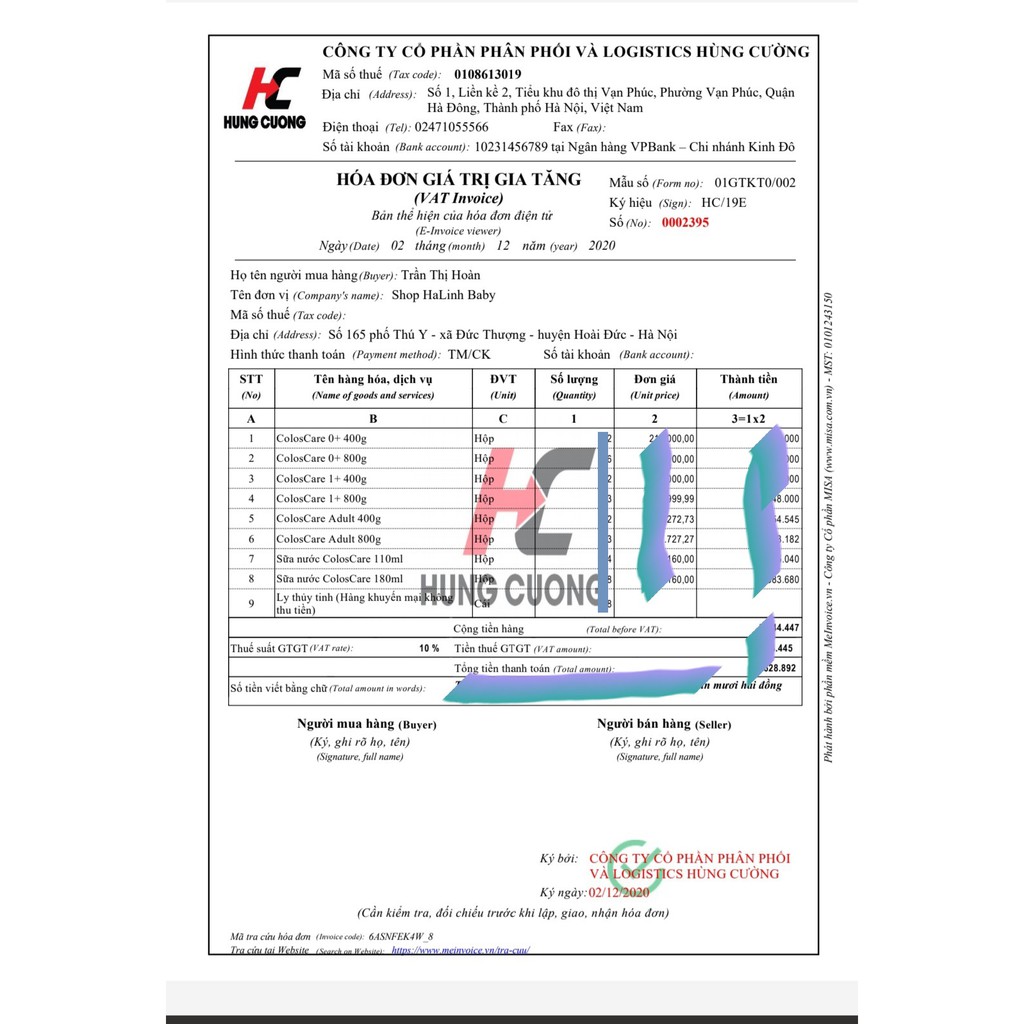 Sữa Coloscare 0+ 1+ 800g [Date 2023]