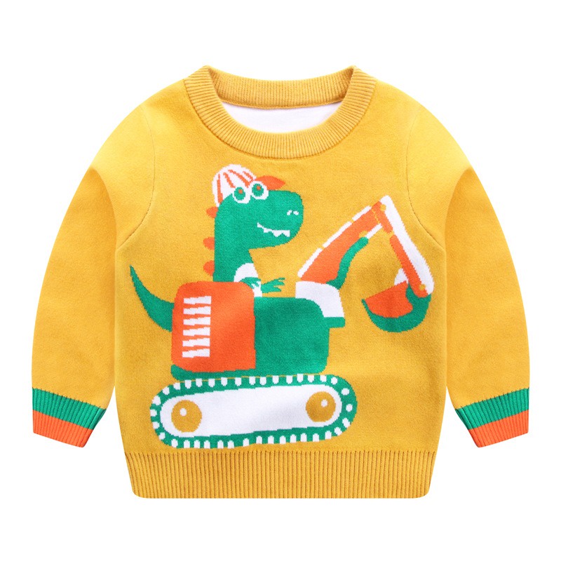 Áo len cho bé trai hai lớp WELLKIDS họa tiết hoạt hình trẻ em siêu ấm 2023