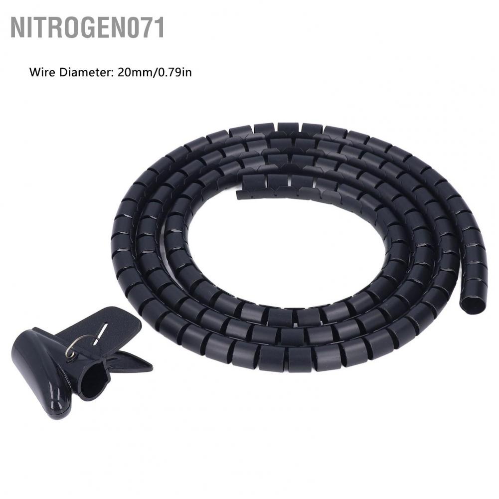 Nitrogen071 Spiral Cable Wrap Organizer Dia 20mm/0.79in Wire Winding Tube Cord Management System for Home Office TV DVD PC Cable2m/6.6ft