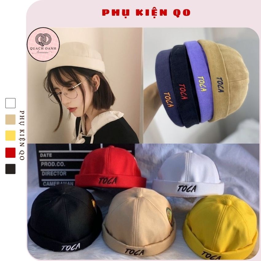 Mũ nón quả dưa địa chủ beanie không vành in chữ Toca – MU60