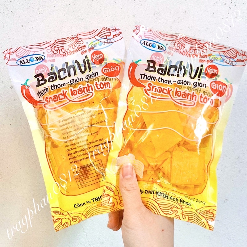 Snack bánh tôm bách vị Aluowa (gói 30g)