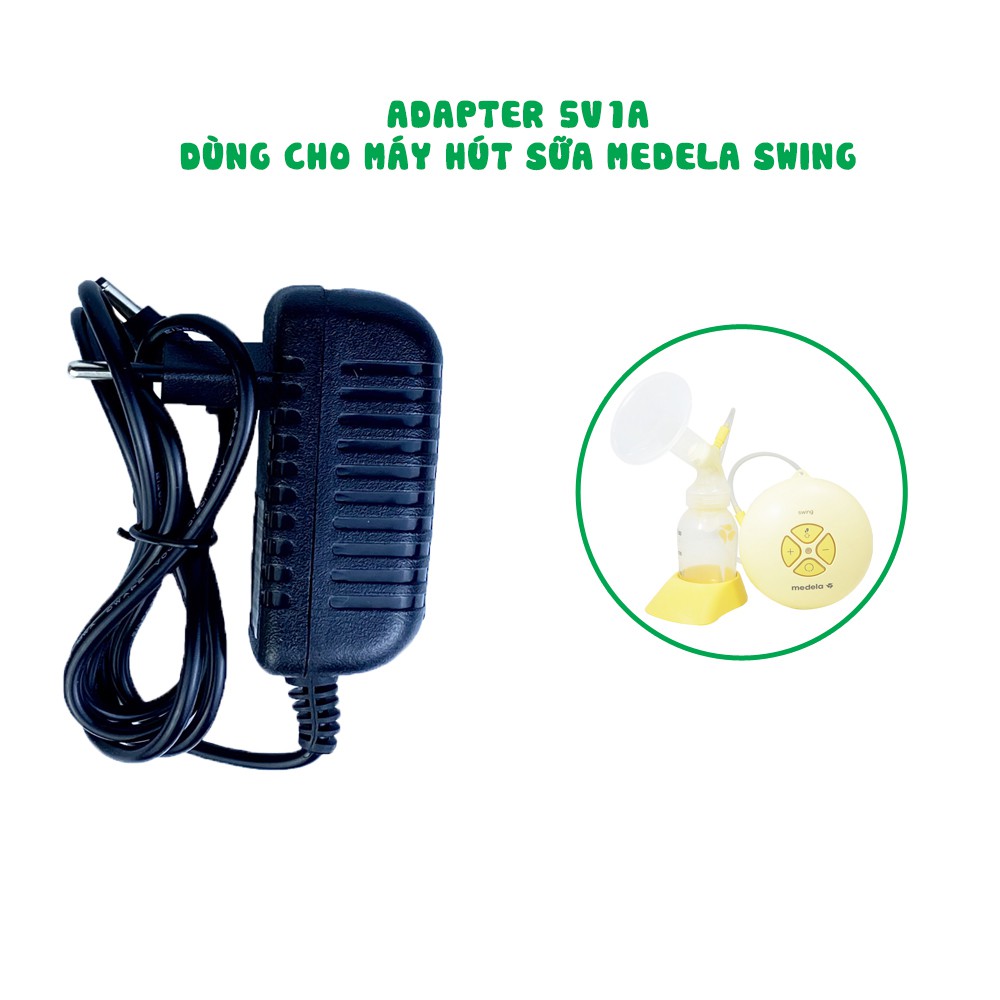 Sạc dùng cho máy hút sữa Medela Swing, Adapter nguồn điện dùng 220V, cục chuẩn đầu ra 5V1A, mới 100%