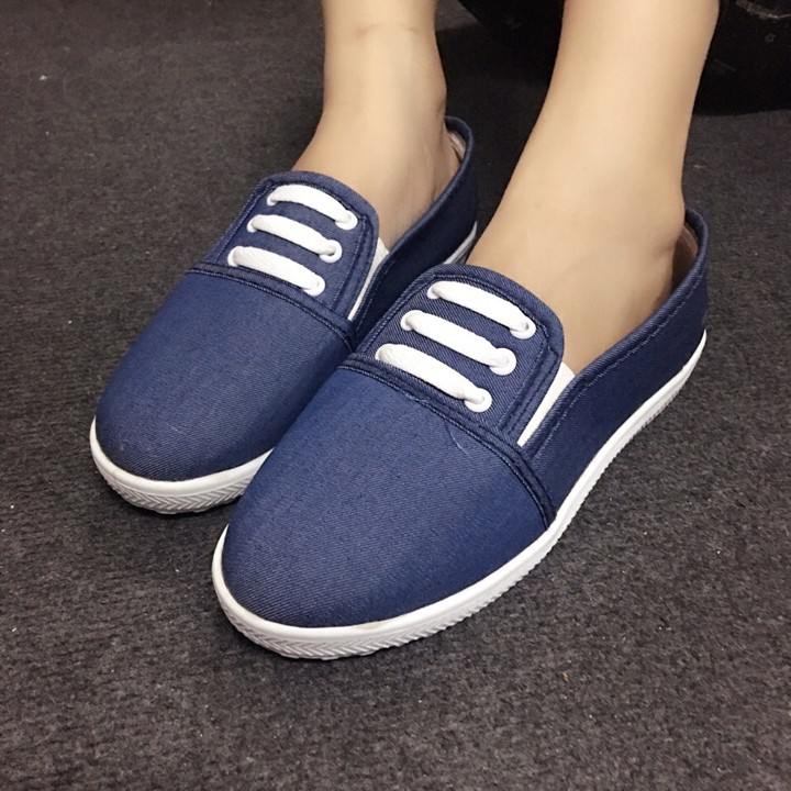 Giày slip on 3 dây xanh Jean đậm Koin VV61 | BigBuy360 - bigbuy360.vn