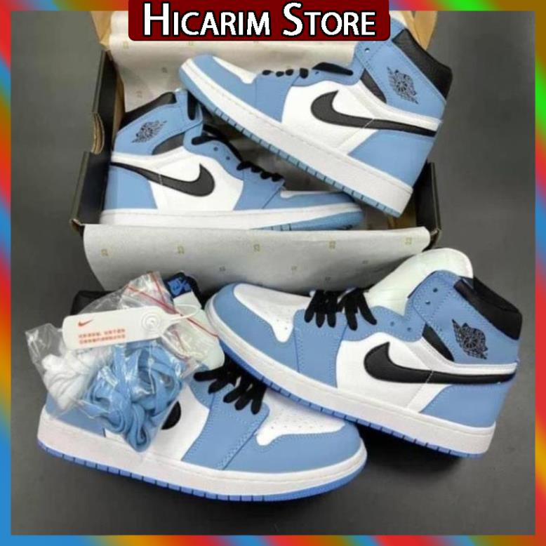 Giày Jordan 1 High University Blue [FULL BOX] Giày Thể Thao Jordan Xanh Móc Đen, Giày JD1 Cổ Cao Cao Nam Nữ Hot 2021
