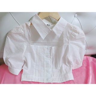 [ Hàng sẵn] ÁO CROPTOP SƠ MI TRẮNG CỔ CHOKER