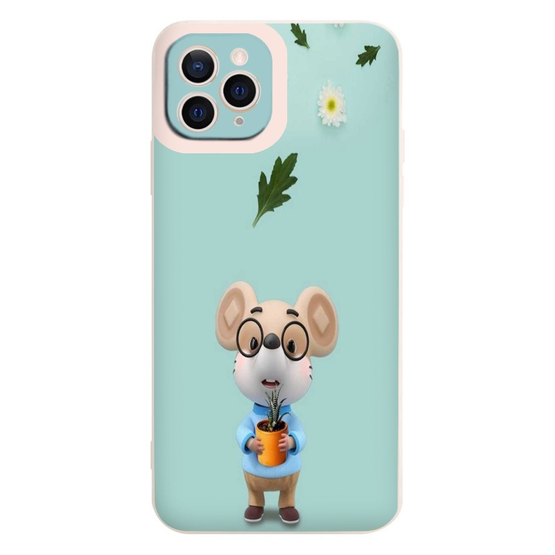 Ốp lưng iphone Chuột đeo kính ốp bảo vệ camera vuông cạnh đủ mã 6 đến 11 12 13 promax tr1002