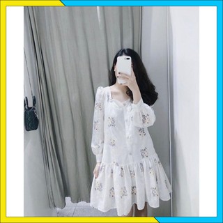 Váy Xuông Hoa hai lớp [ HOT TREND] vải thô Thêu hoa cao cấp