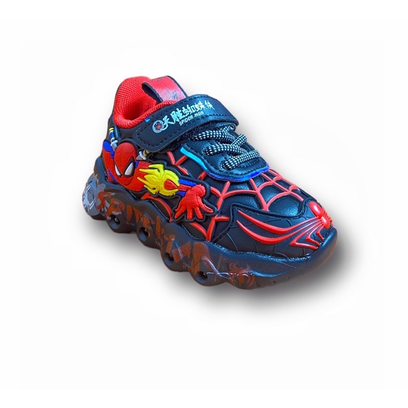 Giày Thể Thao Người Nhện Phát Sáng Cho Bé Trai Siêu Nhẹ Size 23-27