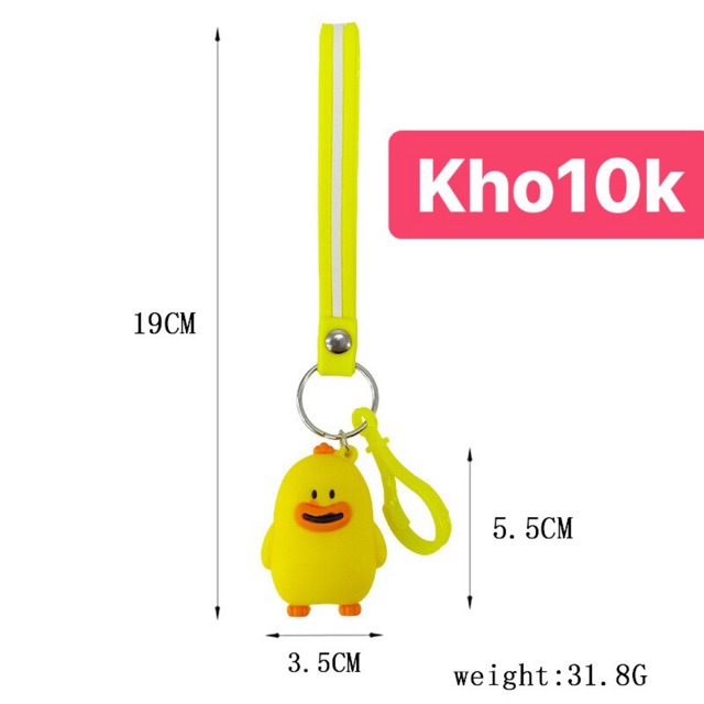 Sỉ 10 móc khoá vịt kèm dây móc  69k