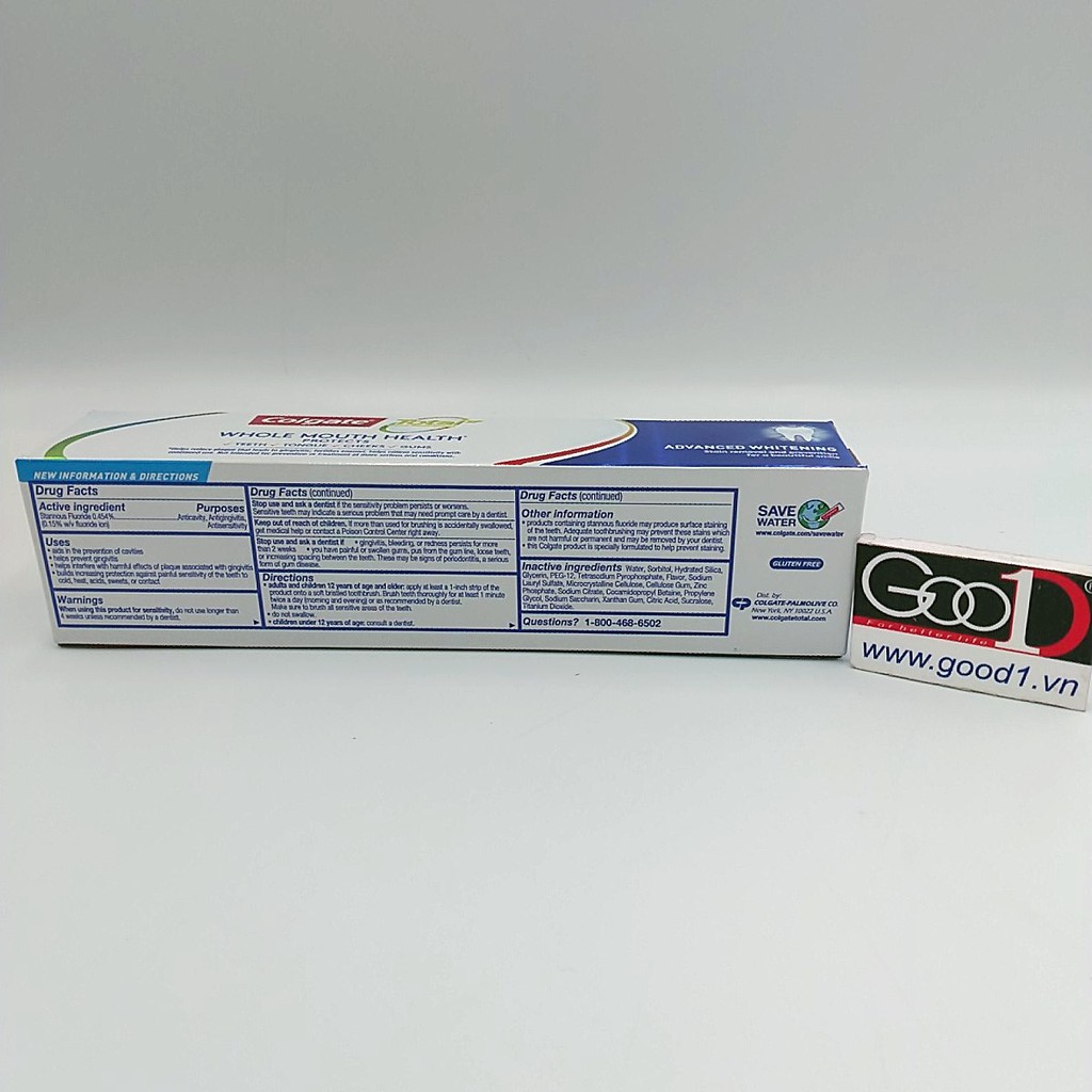 Kem đánh răng Colgate Total Whitening 181g  Mỹ